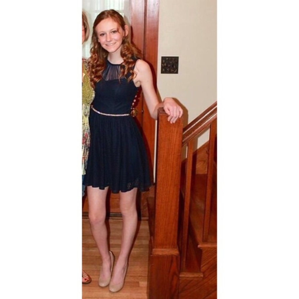 Navy Lace Party Dress